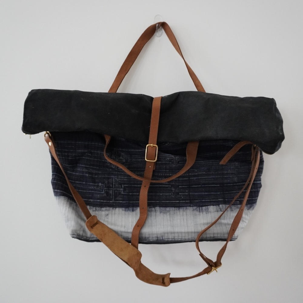 Luna Goods Handmade canvas/leather shoulder bag